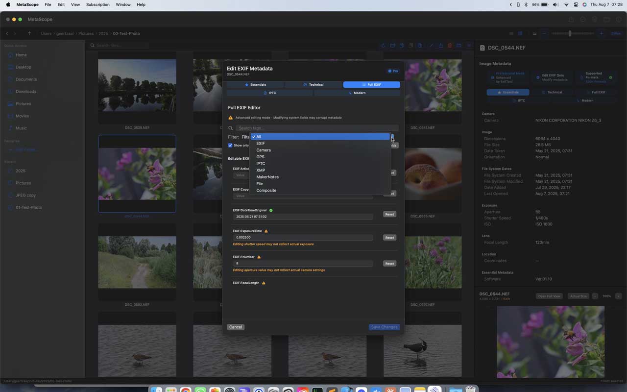 MetaScope XMP metadata editor